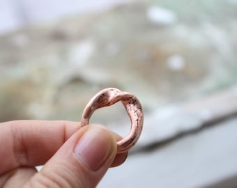 Copper ring Electroformed ring Wave ringCooper electroformed ring Rustic ring Electroformed jewelry Eco-friendly jewelry Gift for her