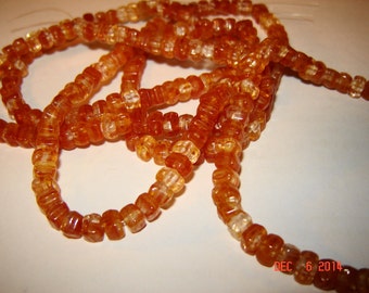 50 pcs, Orange/Brown/Yellow/Cream translucent cubed beads, 05mm,cub-1