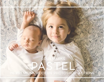 20 Pastel Photoshop Actions Professional Photo Editing for Portraits, Newborns, Weddings By LouMarksPhoto