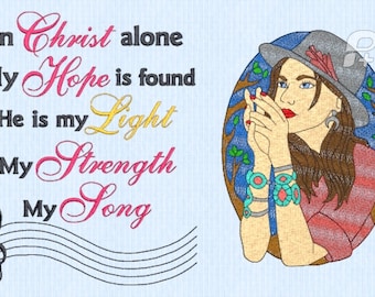 In Christ alone my hope is found, Christ is my Song-5x7 & 4x4 Embroidery Saying only- INSTANT DIGITAL DOWNLOAD