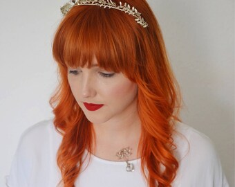 Myrte Haarreifen, Schmuckschatulle, Zarte Tiara Antik, Myrte Diadem, Hochzeit Schmuck, Anstecknadel, Braut Haarband, Vintage Bräutigam