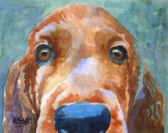 Irish Setter Art Print of Original Watercolor Painting - 8x10