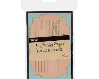 My Family Recipes Recipe Cards - Teal and Kraft - 40 count 1219-547
