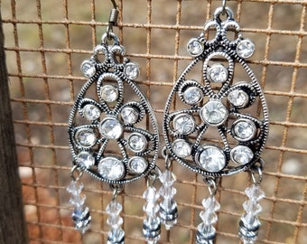 Substantial, silver earrings