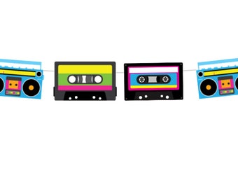 80's garland, 80's banner, 80's birthday banner, 80's party banner, 80's decorations, 80's party