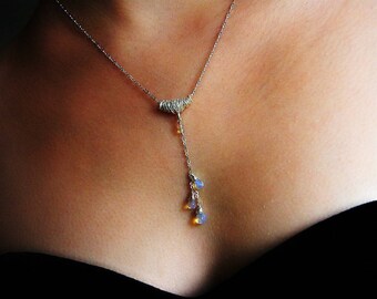 Welo opal necklace, necklace for October birthday, opal silver necklace, Ethiopian opal necklace, opal jewellery, precious opal y necklace
