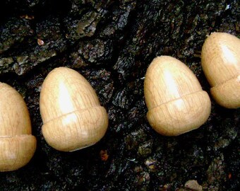 4 Oak acorn lighpulls or cord pulls 4cm long