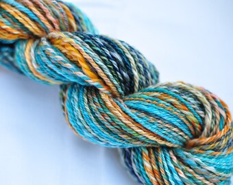 Handspun milk fiber, hand painted caseine