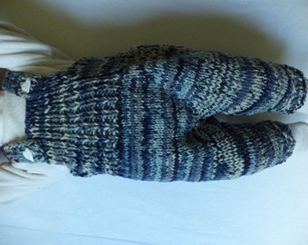 Bib & brace Dungarees 62/68 Merino Wool knitted pants baby pants