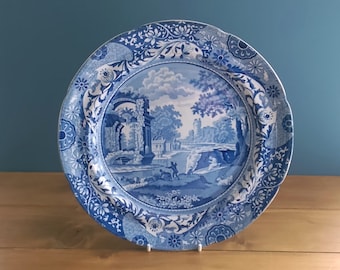 Mare British Cobalt Blue Italian pattern plate c. 1830