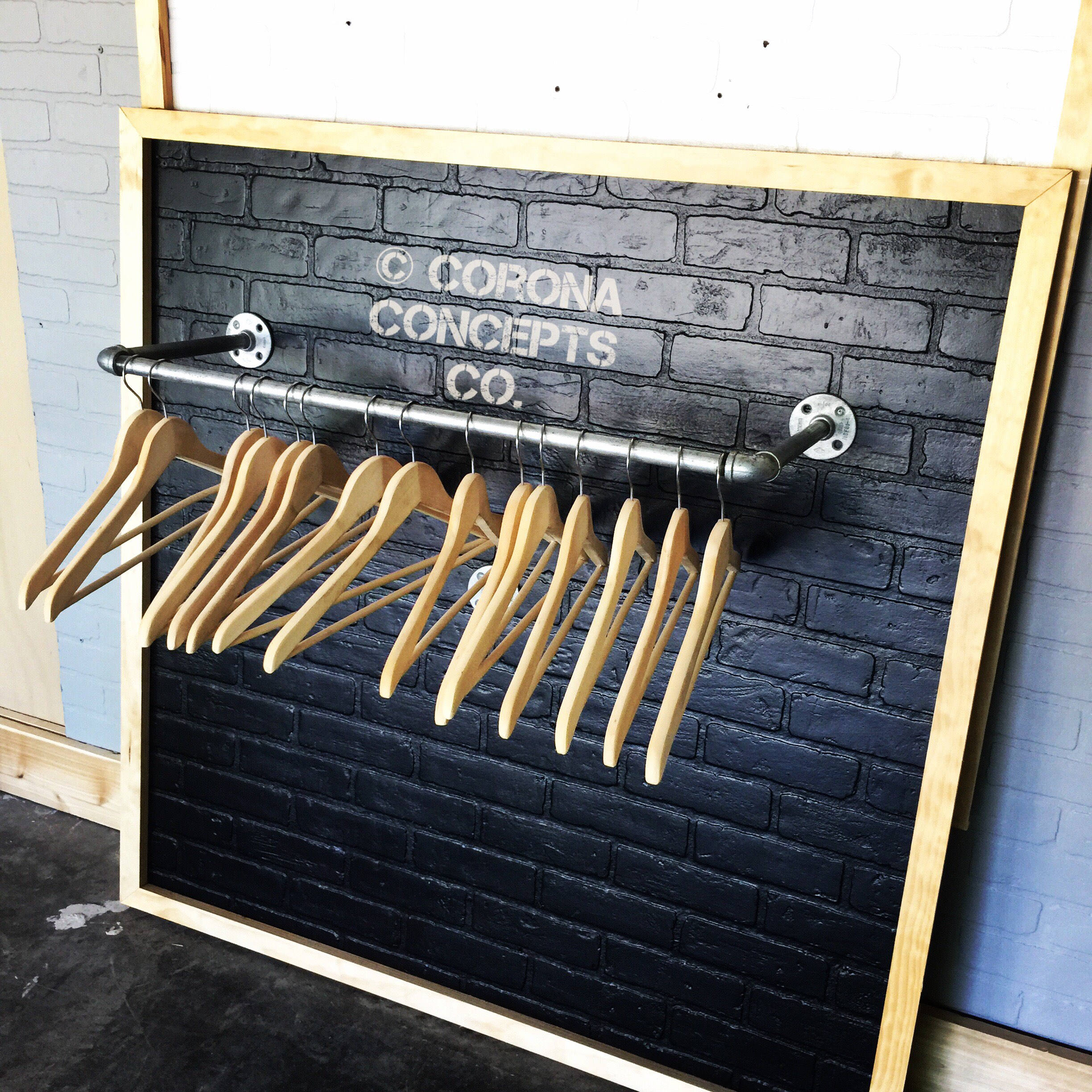 Clothing Rack Galvanized Steel Pipe Silver Retail Display