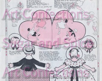 Vintage May Baskets Paper Toy Digital Download Collage Sheet