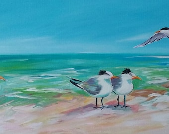Joining Friends original acrylic on canvas gallery wrapped 24x48