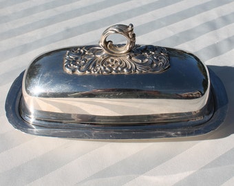 Reed & Barton Silver Plated Ornate Butter Dish - 191