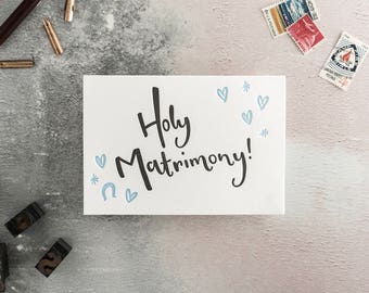 Holy Matrimony Letterpress Wedding Card