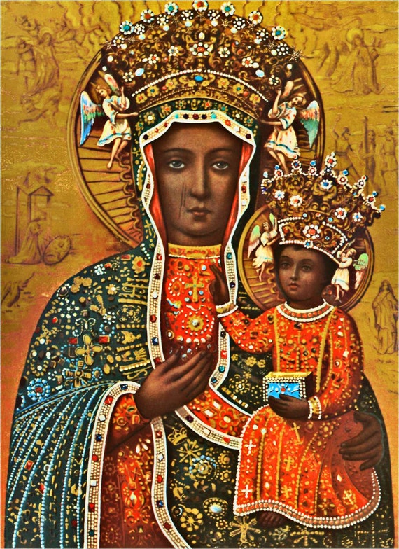 Our Lady Of Czestochowa Black Madonna From Poland Catholic