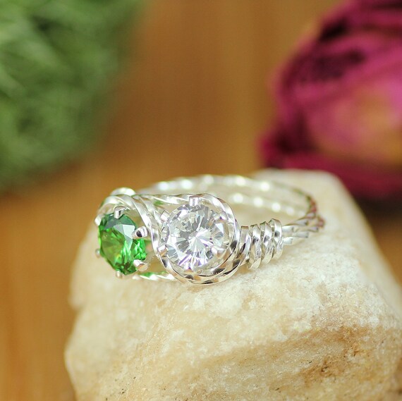 birthstone rings for mom 2 stones