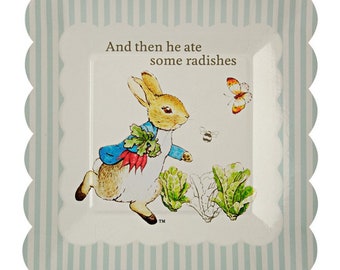 Peter Rabbit Small Paper Party Plates, Peter Rabbit Party Tableware, Peter Rabbit Birthday, Peter Rabbit Baby Shower, Christening,