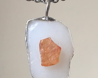 Milky Lake Superior Beach Glass Necklace
