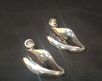 2 Dansk silver leaf candle holder, Design with light, Silver plated, Tiny taper candle holder, Mid Century modern candle holder, Set of 2