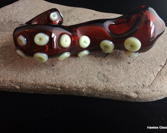 Glass Tentacle Pipe (Amber), Glass Pipe, Glass Smoking Pipe, Tobacco Pipes, Glass Art, Heady Glass Pipe, Glass Pipes