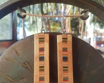 Recycled skateboard earings