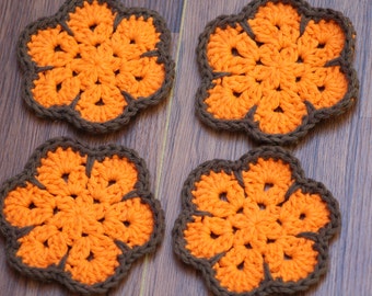 Crochet coasters, Coaster set, Housewarming gift, Drink coasters, Mothers day gift, Hostess gift, Kitchen decor, mug rugs, reusable coasters