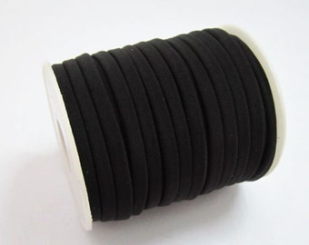 Lycra cord Black elastic lycra cord stitched 5mm lycra strip