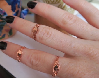 Handmade copper geometric ring
