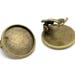 x1 paire de boucles d'oreilles clip/pinces pour cabochons 16mm, Bronze: SBO0015