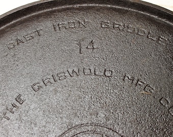 Griswold #14 Round Cast Iron Griddle