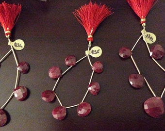 SALE!! Focal gemstone faceted genuine ruby briolette destash!