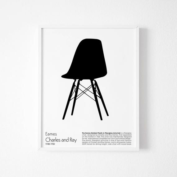 Chair PrintChair art Eames chair Print Retro print Modern
