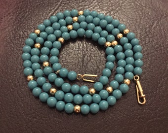 14K Gold & Seed Turquoise robin's egg Turquoise Necklace 17.5 inch