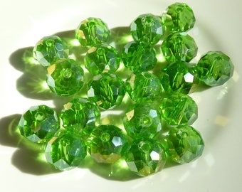 15 pearls 6mm iridescent green swarovski crystal