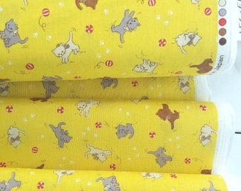 Retro 30's Child Smile Spring 2017 - Kittens (Yellow) - Lecien Fabrics