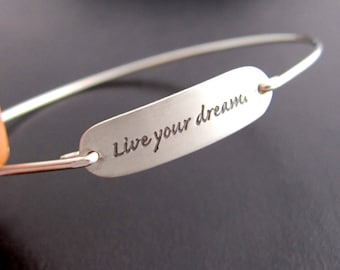 Live Your Dream Graduation Bracelet, High School or College Graduation Gift For Her, Daughter, Best Friend, Sister, Girls Graduation Jewelry
