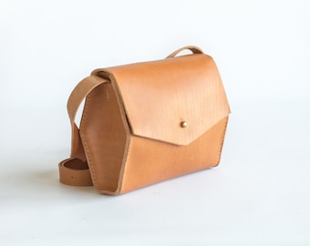 Geometric Crossbody Leather Bag