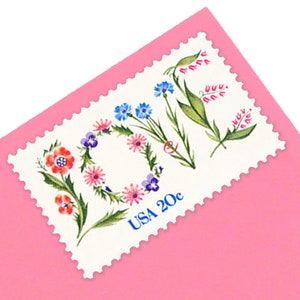 Pack of 25 Unused Floral Love Stamps - 20c - Vintage 1982 - Unused Postage - Quantity of 25