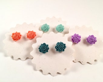 Double Rose Post Earrings