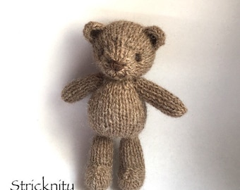 RTS. Teddy bear newborn prop toy |Knitted mini brown teddybear for newborn photo props |knitted toy | teddybear lovie