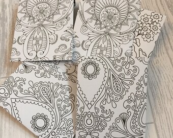 Colour Your Own Mini Envelopes Party Favour Bags Unique Colour Therapy Colouring Birthday Wedding