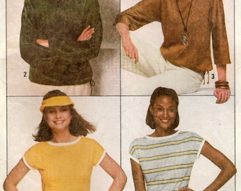 Simplicity 8088 Sewing Pattern, Misses Jiffy Knit Pullover Top, Stretch Knits Only, Size Sm 10-12, Used Vintage Pattern