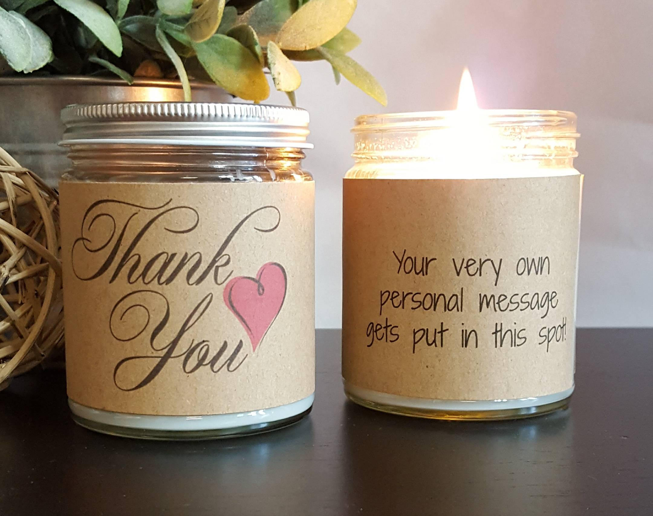 Thank You Soy Candle Scented Soy Candle Gift Candle Candle