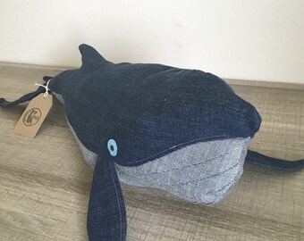 Denim Jeans Whale - Jeans Whale - Whale Soft Toy - Peluche Ballena - Baby Soft Toy - Kids Soft Toy - Animales Marinos - Sea Toy - Water