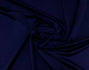 Navy Blue - Plain Lycra Spandex Stretch Fabric Material - 150cm (59") wide per metre / half