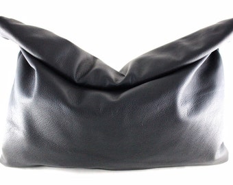 Color Me Roll-Down Leather Statement Clutch - MORE Colors | Oversized Clutch | Large Clutch | Cowhide | Handbag | Handmade