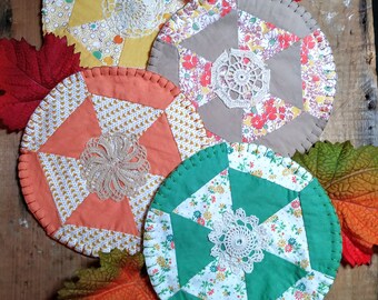 Coasters, Fabric Coasters, Quilted Coasters