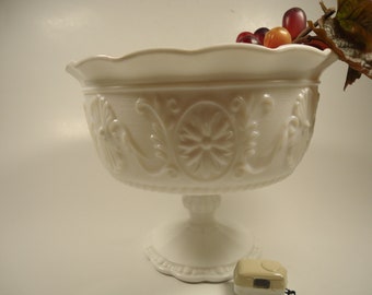 milk glass pedestal vase