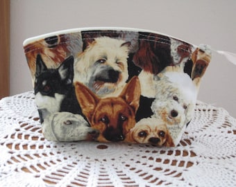 Dog Cosmetic Bag. Dog Clutch. Zipper Purse. Beautiful Dogs. Made in the USA. Essential oils case. Antiquebasketlady